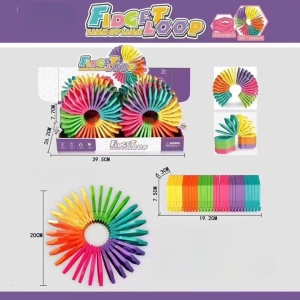 Puzzle pentru copii, Flippy, fidget loop, functie stivuire, bucle, decompresie, curcubeu, 20 cm - Img 2