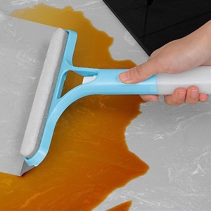 Racleta de Curatare 3 in 1, Flippy, Multifunctional, Pentru Casa si Masina, Pulverizator de Spray, Racleta din Silicon si Burete, 21.5 x 25.7 cm, Albastru - Img 4