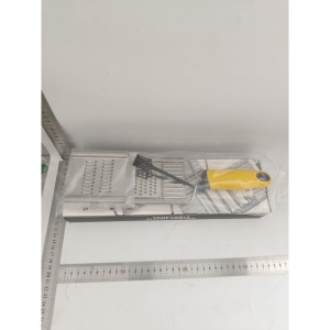 Razatoare multifunctionala Flippy, Inox, 4 tipuri de lame, usor de manevrat, maner din ABS ergonomic,33 x 8.6 cm, periuta curatare inclusa, Lame interschimbabile, Argintiu - Img 9