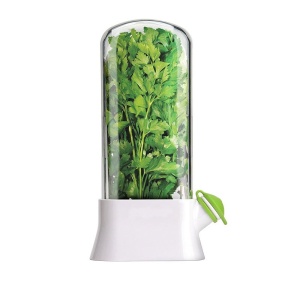 Recipient de Pastrare a Ierburilor cu Capac de Umplere cu Apa, Flippy, Proaspat, Curat, Fara BPA, Practic, Durabil, 27x16 cm, Alb - Img 1