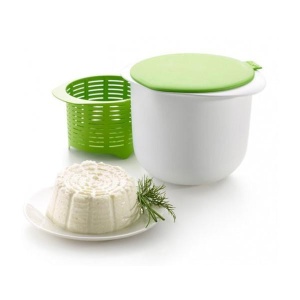 Recipient pentru Preparat Branza, Flippy, Capac de Silicon, Cheese Maker din Plastic, Strecuratoare, 17x14.5x12.8 cm, Verde - Img 13