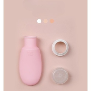Recipient Portabil din Silicon Elegant de Voiaj, Sticla de Calatorie, Flippy, Potrivita pentru Lotiune, Sampon si Alte Lichide, Anti-scurgere, cu Posibilitate de Reumplere, Capacitate 90mL, 14cm, Roz - Img 2