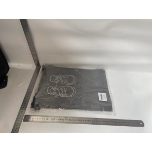 Sac depozitare incaltaminte, pentru voiaj sau depozitare, rezistent la praf, compatibil cu masina de spalat, 27 x 36 cm, gri deschis - Img 10
