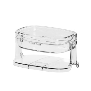 Savoniera cu Suport 2 in 1, Flippy, Pentru Perete sau Blat, PET, Scurgere Optima, Argintiu Transparent - Img 5