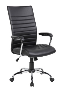 Scaun de birou directorial Davik, negru, 65x63x108-118 cm - Img 1