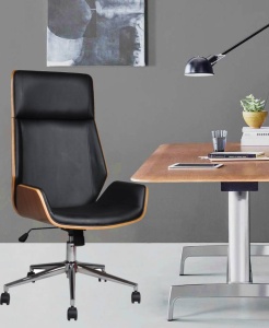 Scaun de birou directorial US116 Calisto, negru, 60x65x111-118 cm - Img 1