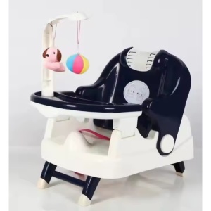 Scaun pentru Copii 2 in 1, Flippy, pentru Servit Masa si pentru Baie, Multifunctional, Pliabil, Portabil, din Plastic, Spatar Reglabil, 58 x 39 cm, Albastru - Img 3