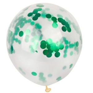 Set 10 Baloane din Latex, Flippy, Model Party Confetti, 5 x Confetti, 5 x Turcoaz, 25 cm, 2.2g - Img 5