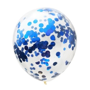 Set 10 Baloane din Latex, Flippy, Model Party Confetti, 5 x Confetti, 5 x Albastru, 25 cm, 2.2g - Img 2