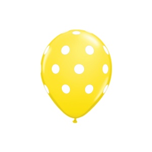 Set 10 Baloane din Latex, Flippy, Model Party cu Buline si Simple, 30 cm, Galben, 2.8 g - Img 3