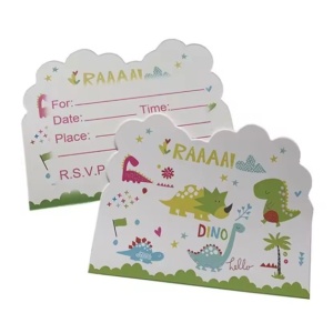 Set 10 Invitatii pentru Petrecere, Flippy, Colectia Dino Park, 11 x 14 cm, din Carton, Multicolor - Img 5