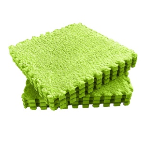 Set 10 Piese Covor tip Puzzle, Flippy, Spuma EVA, Pufos, 30 x 30 x 1 cm, Verde - Img 1