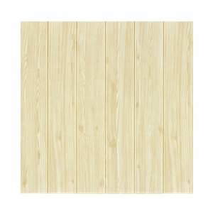Set 10 Placi Tapet 3D, Flippy, 70 x 70 cm, Grosime 3 mm, din Rasina, Tip Placi de Lemn, Suprafata Acoperita 4.9 mp, Crem - Img 1