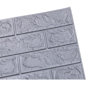 Set 10 Placi Tapet 3D, Flippy, 70 x 77 cm, Grosime 3 mm, din Polietilena, Model Caramida, Suprafata acoperita 5.3 mp, Argintiu - Img 7