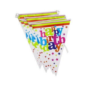 Set 10 Stegulete Tip Banner, Flippy, Colectia Happy Birthday, 270 cm Lungime, din Hartie Cretata, Multicolor - Img 2