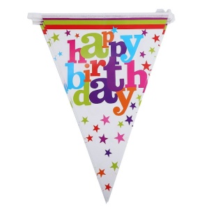 Set 10 Stegulete Tip Banner, Flippy, Colectia Happy Birthday, 270 cm Lungime, din Hartie Cretata, Multicolor - Img 4