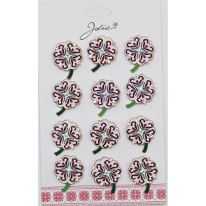 Set 12 Brose Martisor Primavara Trifoi cu Motiv Traditional