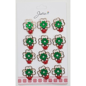 Set 12 Brose Martisor Primavara Trifoi Dublat cu Buburuza pe Ea