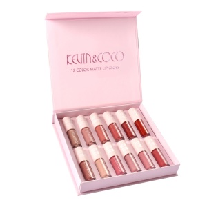 Set 12 rujuri mate, rezistente la transfer, Kevin&Coco, 1.85 ml, Cutie Roz - Img 1