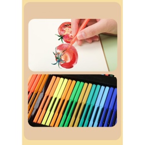 Set 180 Piese pentru Desen si Pictura, Flippy, Tip Servieta din Lemn, Model Natur, 46 x 30.9 x 4.1 cm, Multicolor - Img 5
