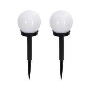 Set 2 Lampi Solare LED, Flippy, Forma Sferica, Tip Glob, Diametru 10 cm, Alb Rece - Img 1