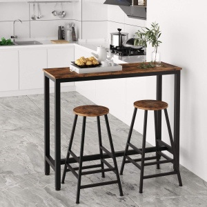 Set 2 scaune bar Hogland, negru si stejar antichizat, 40x40x71 cm - Img 4
