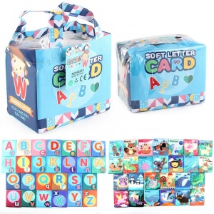 Set 26 Carduri din Panza cu Doua Fete, Flippy, Model Litere, Educational, Interactiv, Saculet Inclus, Multicolor - Img 12
