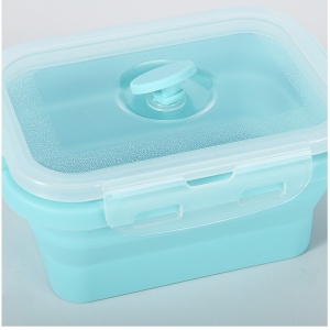 Set 3 caserole pliabile Flippy, din silicon, rezistenta la temperaturi ridicate, usor de depozitat si curatat, 350/500/800 ml, utilizare in cuptorul cu microunde, albastra - Img 4