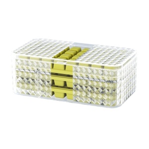 Set 3 forme pentru gheata si o caserola pentru depozitare Flippy, 96 de cuburi, verde - Img 1