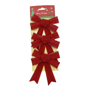 Set 3 fundite pentru brad, Rosii, 10 x 11 cm, din poliester, Flippy - Img 1