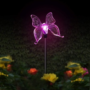 Set 3 Lampi Solare LED tip pasare-fluture-libelula, Inaltime 43 cm, Flippy, Multicolor - Img 5