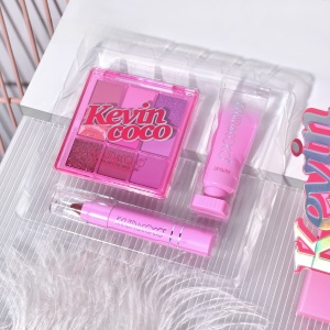 Set 3 Produse de Machiaj, KEVIN &amp; COCO, Pink Ice Star, 9 culori, 15.5 x 13 x 3.4 cm - Img 3
