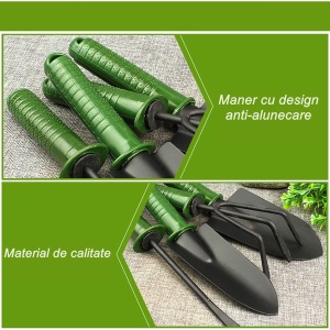 Set 4 Unelte de Gradina Flippy, pentru Plantare Prelucrare Sol si Ingrijire Plante, Material PVC si cardboard, 25 x 8.5 cm, verde - Img 9
