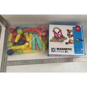 Set 42 de Piese Magnetice de Constructie, Flippy, Puzzle, Forme, 3 Ani, ABS, Magnet, 20x6.5x18 cm, Multicolor - Img 2
