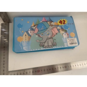 Set 42 Piese de Pictura si Desen, Flippy, Tip Penar, Model Elefant, 24.3 x 13 x 3 cm, Albastru - Img 2