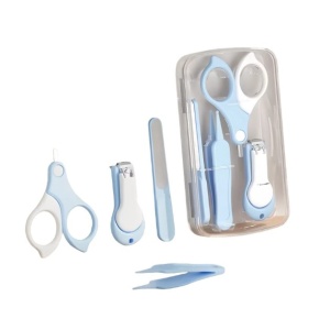 Set 4in1 de Ingrijire Unghii pentru Bebelusi, Flippy, Cutie de Depozitare Transparenta, 0-6 Ani, 13.6x8x2 cm, Albastru Deschis - Img 5