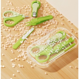 Set 4in1 de Ingrijire Unghii pentru Bebelusi, Flippy, Cutie de Depozitare Texturata, 0-6 Ani, 13.6x8x2 cm, Verde - Img 6