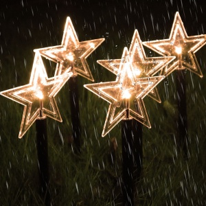 Set 5 Lampi solare LED de exterior Model Stea, pentru gradina, Flippy, 35.5 cm, Alb Cald - Img 7