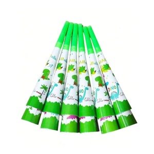 Set 6 Suflatori, Flippy, Colectia Dino Park, 20 x 5 cm, din Carton, Multicolor - Img 2