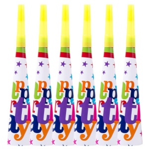 Set 6 Trompete Happy Birthday, Flippy, pentru Petrecere, Tematica Aniversare, 18.3x5 cm, Multicolor - Img 1