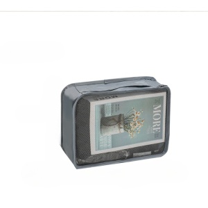 Set 7 Genti de Calatorie, Flippy, pentru Depozitare, Compresibile, 7 Dimensiuni, Impermeabile, Design cu Plasa, Pliabile, Manere Robuste, Fermoar dublu, Gri - Img 3