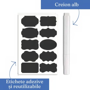 Set 7 Recipiente Organizare Alimente, Flippy, Inchidere Etansa, Etichete Reutilizabile, Cupe Masurare, 4 Dimensiuni Diferite, din Plastic Dur, Transparent - Img 4