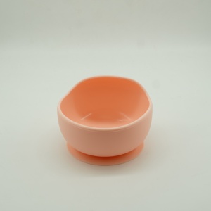 Set 8 piese diversificare bebelusi si copii din silicon Flippy, baveta, farfurie compartimentata cu ventuza, bol cu ventuza, tacamuri din lemn si silicon, cana pentru gustari, fara alergeni, roz - Img 4