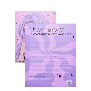 Set 8 Produse de Machiaj, KEVIN & COCO, Violet Fairy, 51 culori, 19.5 x 24.5 x 2.5 cm - Img 8