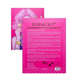 Set 9 Produse de Machiaj, KEVIN & COCO, Cool Girl and Cat, 35 de culori, 21.5 x 16.8 x 3 cm - Img 12