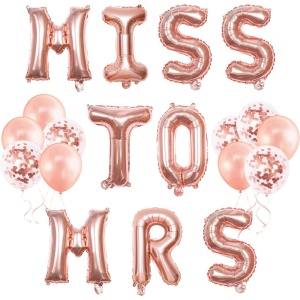 Set Baloane din Folie Metalizata, Flippy, Model Scris Miss to Mrs, Litere de 40 cm, Tema Iubire, Baloane Party, Ambalaj Individual, Pai Inclus, Umflare cu Aer sau Heliu, Roz - Img 3