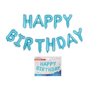 Set baloane folie Flippy, Happy Birthday, 40 cm, baby blue - Img 5