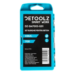Set burghie Detoolz pentru beton 8 bucati G01 - Img 3