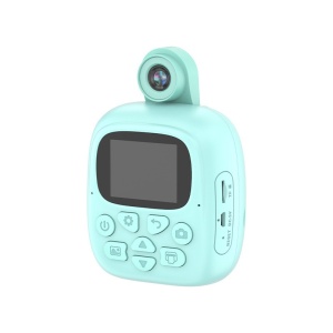 Set Camera Instantanee pentru Copii, Flippy, Camera 180° Selfie, Ecran HD 2'', 24MP, 720P Video, 1200 mAh, cu Functie de Printare Alb-Negru, cablu USB-C, Bluetooth, Compatibil iOS/Android, Imprimare APP, Model Dino, Turcoaz - Img 9