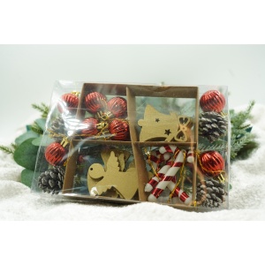 Set de 24 ornamente de brad, Flippy, de tip Glob, Multicolor, din polistiren, cu finisaj sclipitor , cutie 3 cm adancime x 20 cm lungime x 14 cm inaltime - Img 5